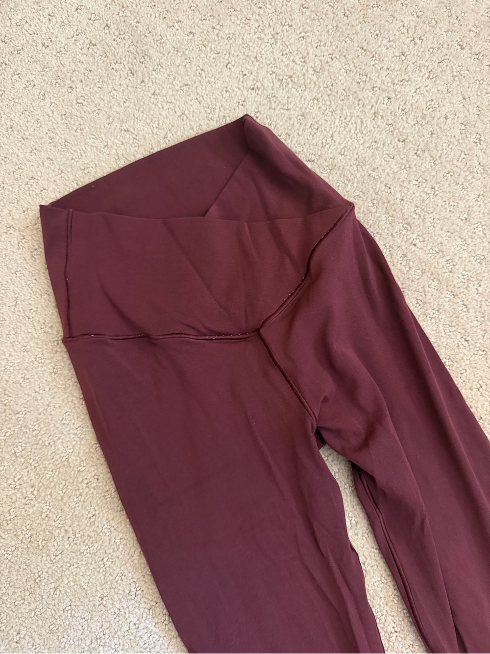 aerie High-Rise Crossover Yoga Pant Leggings in Deep Wine